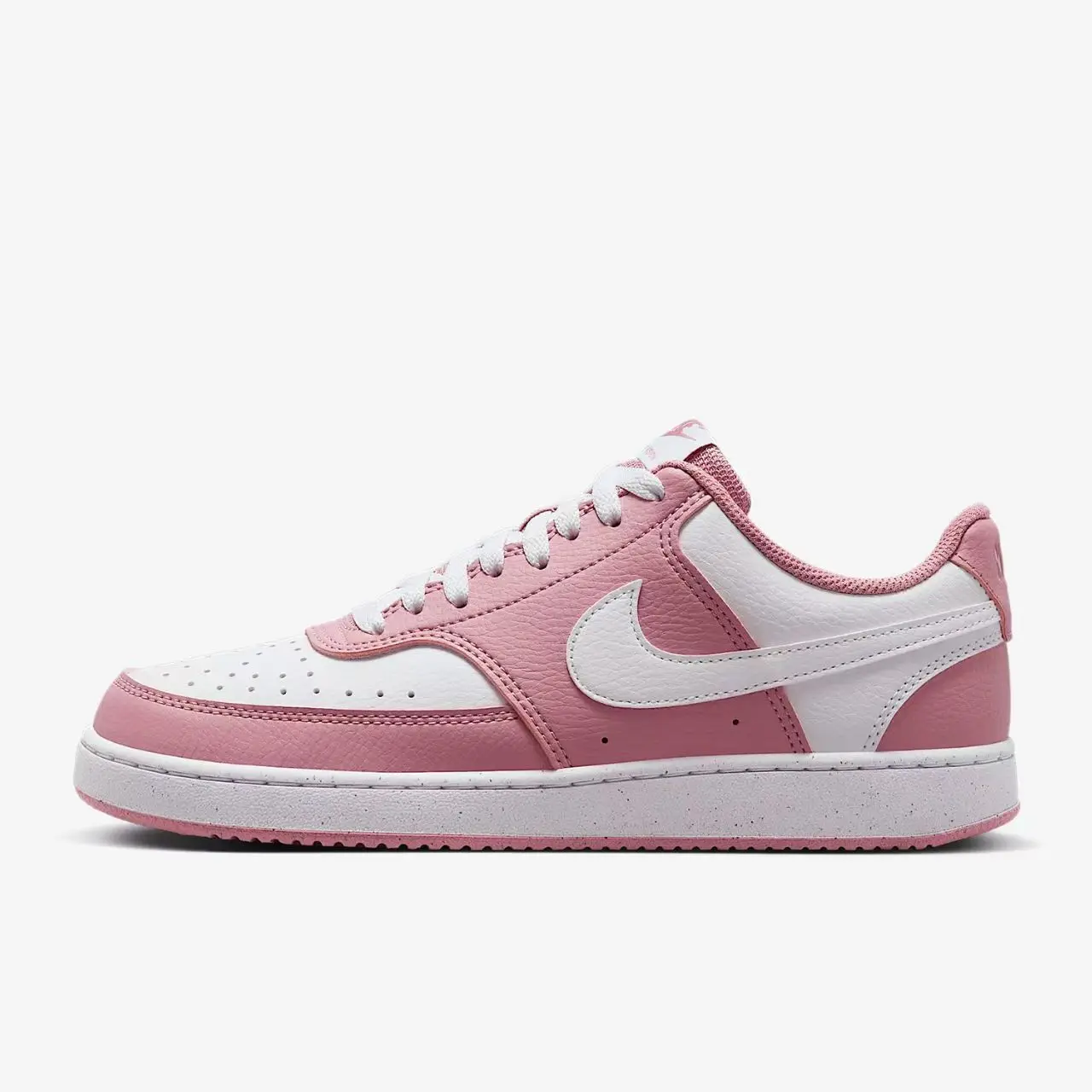 Nike Court Vision Low Low-Top Sneakers for Women, Comfortable, Versatile, Fashionable, Thin-Soled, Non-Slip, Wear-Resistant, Pink and White Dh3158-603