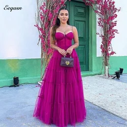 Fuchsia Sweetheart Party Dresses for Wedding A-line Tiered Tulle Night Evening Woman Gala Prom Dress Long Customized 2025