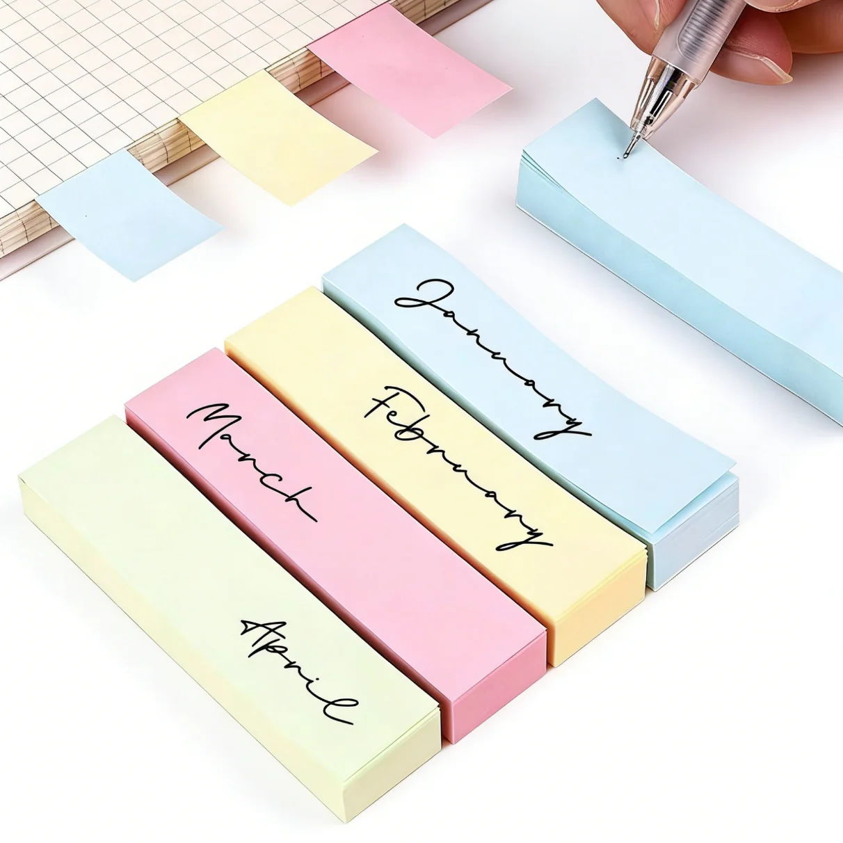 

400 Sheets/Pack Small Rectangle Sticky Memo Pads – Colorful & Self-Stick, for Kids, Teachers, Planners & Book Enthusiasts