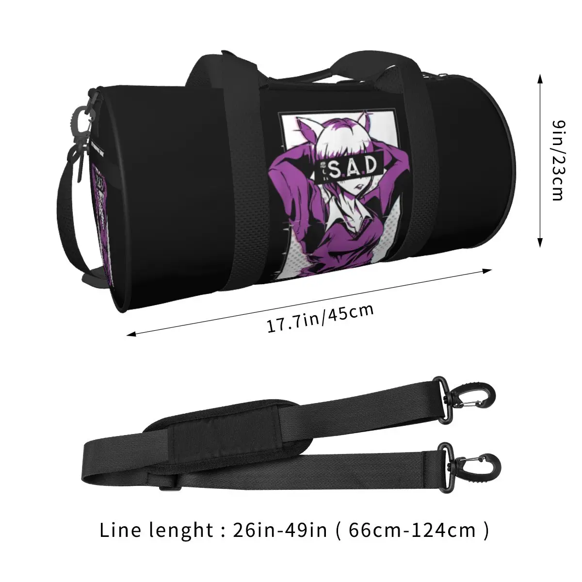 Japanese Anime Girl Sport Bags Perfect Gift Gym Accessories Gym Bag Portable Men Women Custom Handbag Travel Vintage Fitness Bag