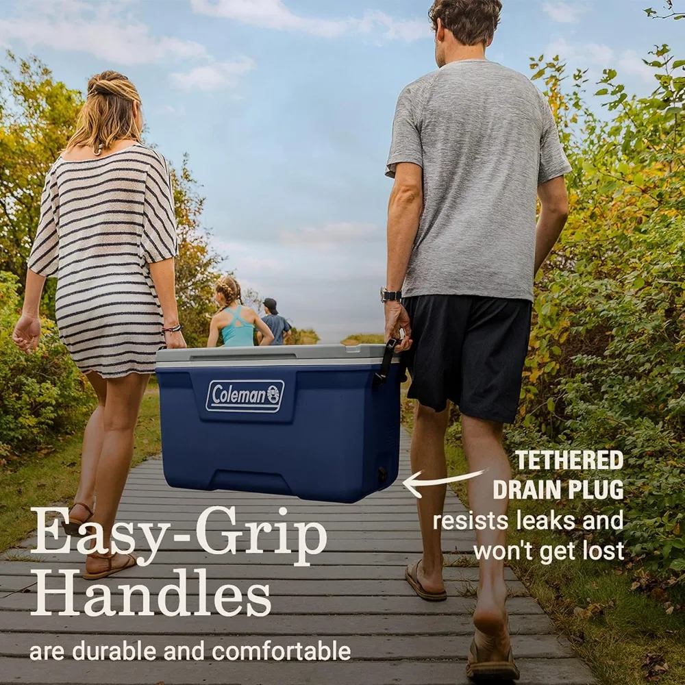 مبرد خارجي محمول مع الاحتفاظ بالثلج لمدة 5 أيام، مبرد صلب مانع للتسرب للتخييم والنزهات، 52/70/120/150 كوارت