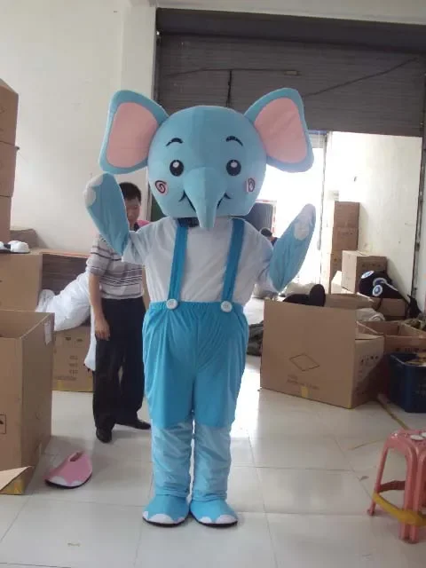 

Elephant Mascot Adult Size Costume Mascotte Cartoon Appearl Halloween Birthday Cosplay