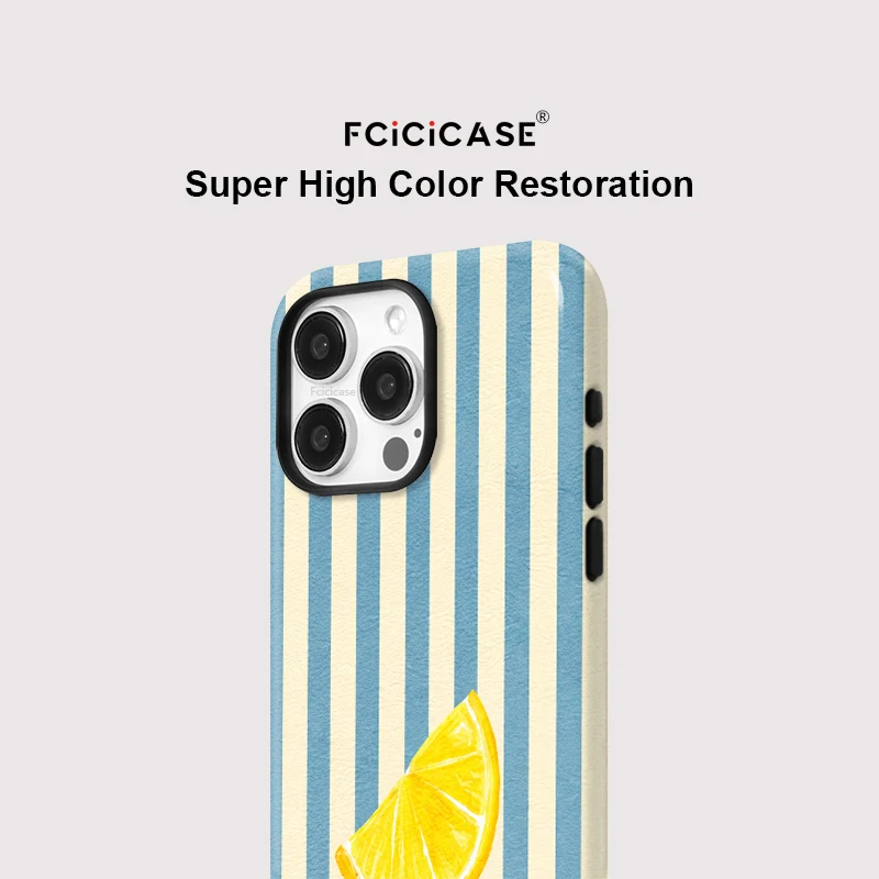 Fcicicase Luxury For Magsafe Phone Case For iPhone 17 Air 16 Pro Max 15 14 13 12 Plus 11 Lemon Pattern Wireless Charger Cover view 4