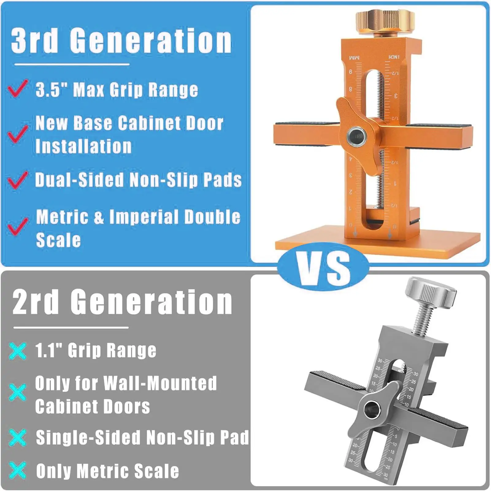 Cabinet Door Installer Tool Adjustable Cabinet Door Positioning Aid Multi-Purpose Power Tool Accessory Jig For Hotel Rental