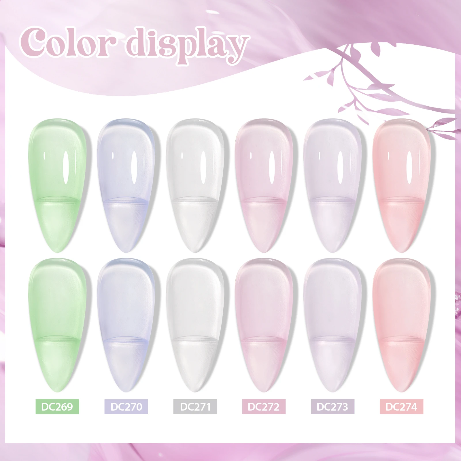6PCS Mtssii Jelly Sea Glass เล็บเจลชุด 7ML Sea Blue Jelly GEL กึ่งโปร่งใส Soak Off UV LED เล็บเจล