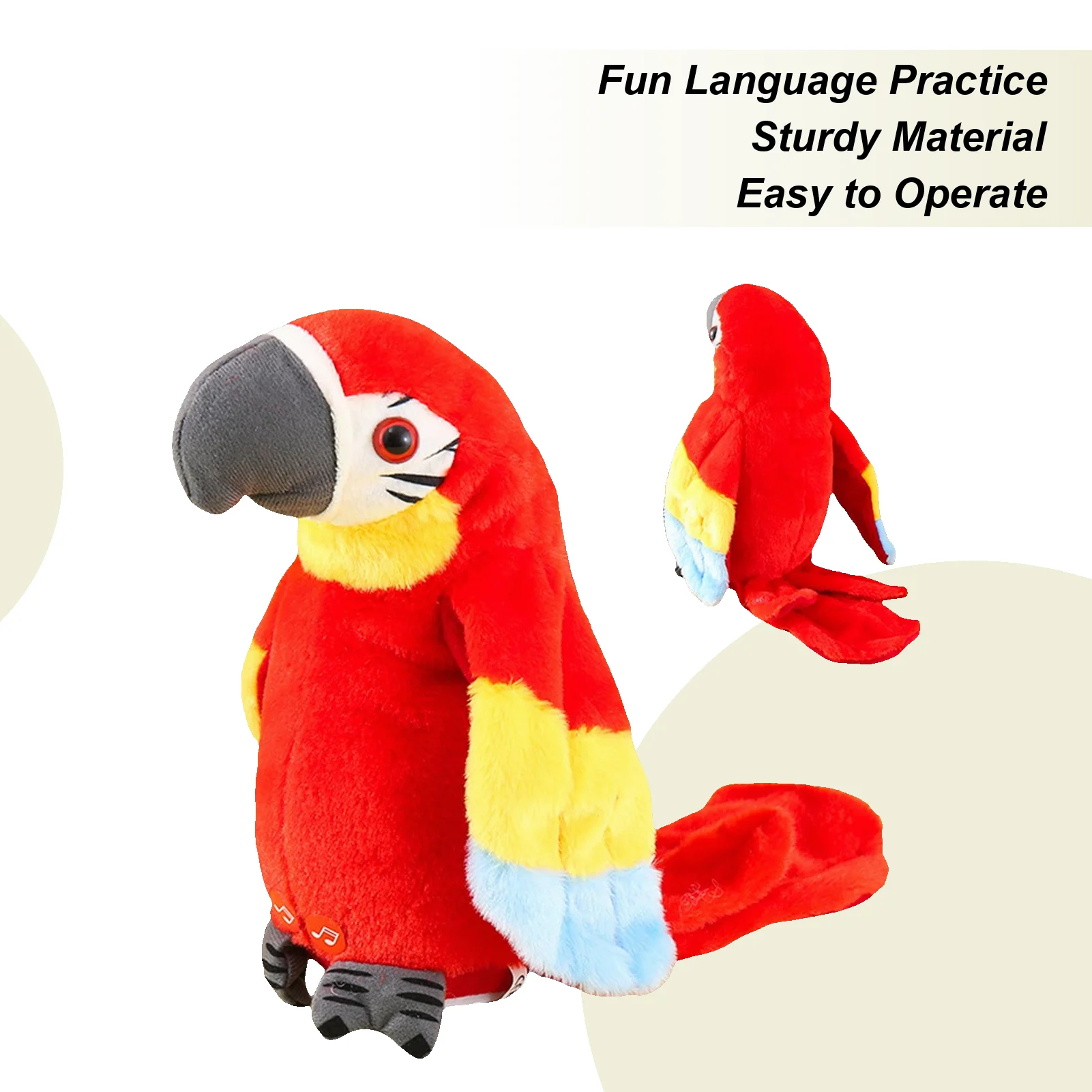 

Talking Parrot Plush Bird Speaking Tool Realistic Twerking Parrot Educational Toy For Speech Training Birthday Travel Outdoor
