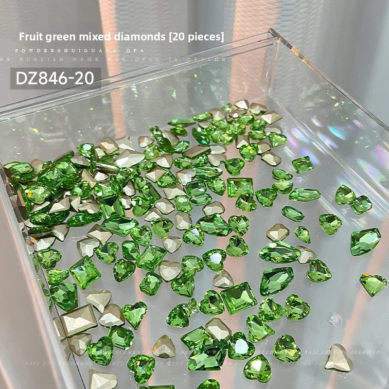 Gemischte Trendige Candy-Soda Spitzrückseitige Nagelrhinestones Kristall Bunte Herz-Candy Unregelmäßige Nageldiamanten Großhandel 6-14mm – Detail 17