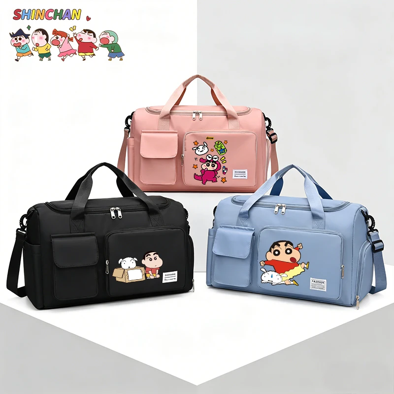 

Crayon Shin-chan Woman Man Travel Bag Cartoon Shoulder Bag Waterproof Gym Sport Bags Female Fitness Handbag Storage Bags Gift