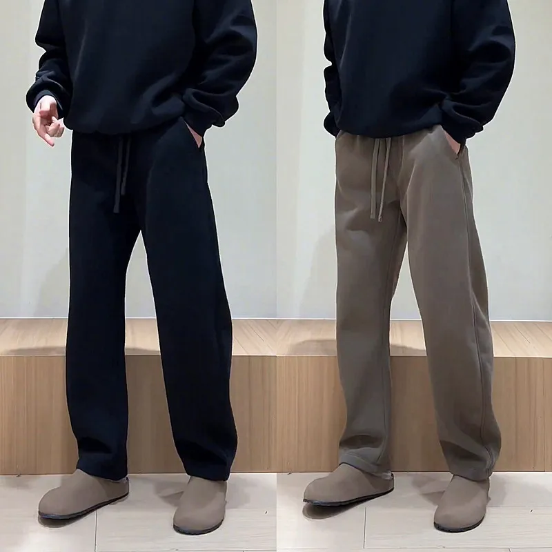 

Мужские повседневные свободные прямые брюки, весенне-осенние модные широкие спортивные штаны с изогнутыми лезвиями, удобные универсальные брюки