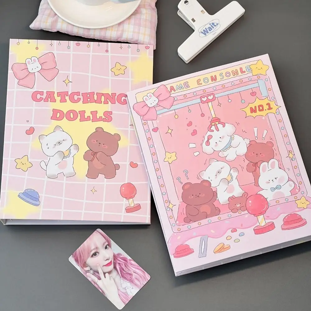 Bear A5 Photocard Binder Collect Photo Album Inside Page Colorful Idol Photo Album Loose-leaf 6-hole A5 Idol Photo Card Holder