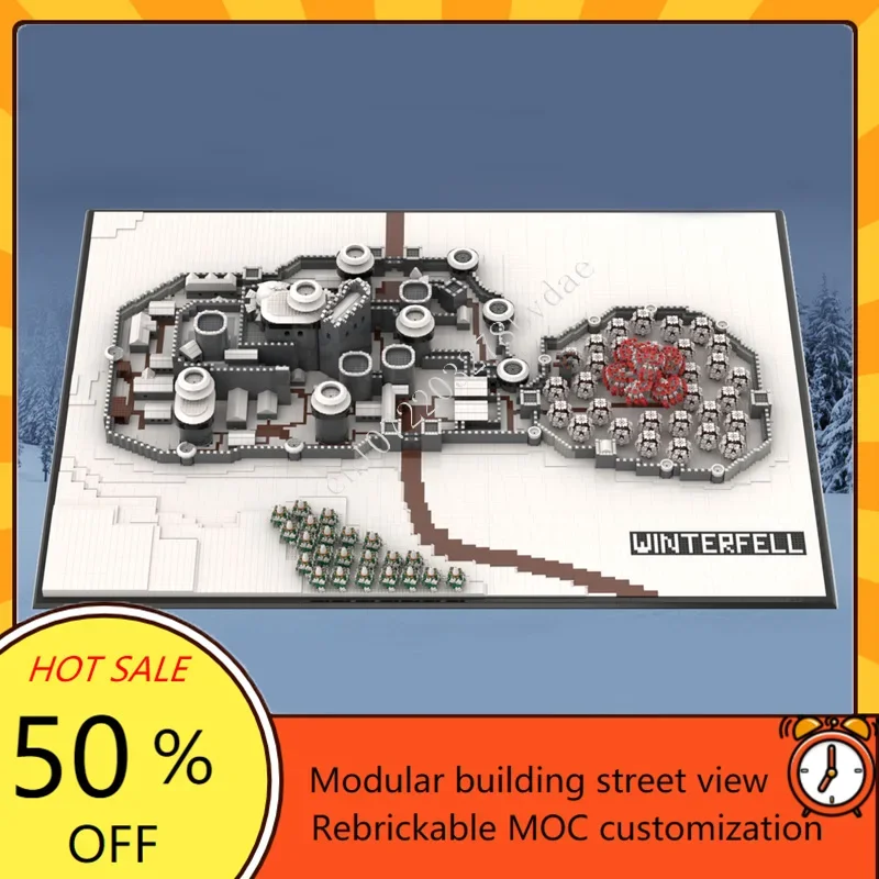 

17603 шт. MOC средневековый замок на заказ модель головоломки Winterfell GOT большая модель дисплея технический набор «сделай сам» игрушка для праздничного подарка