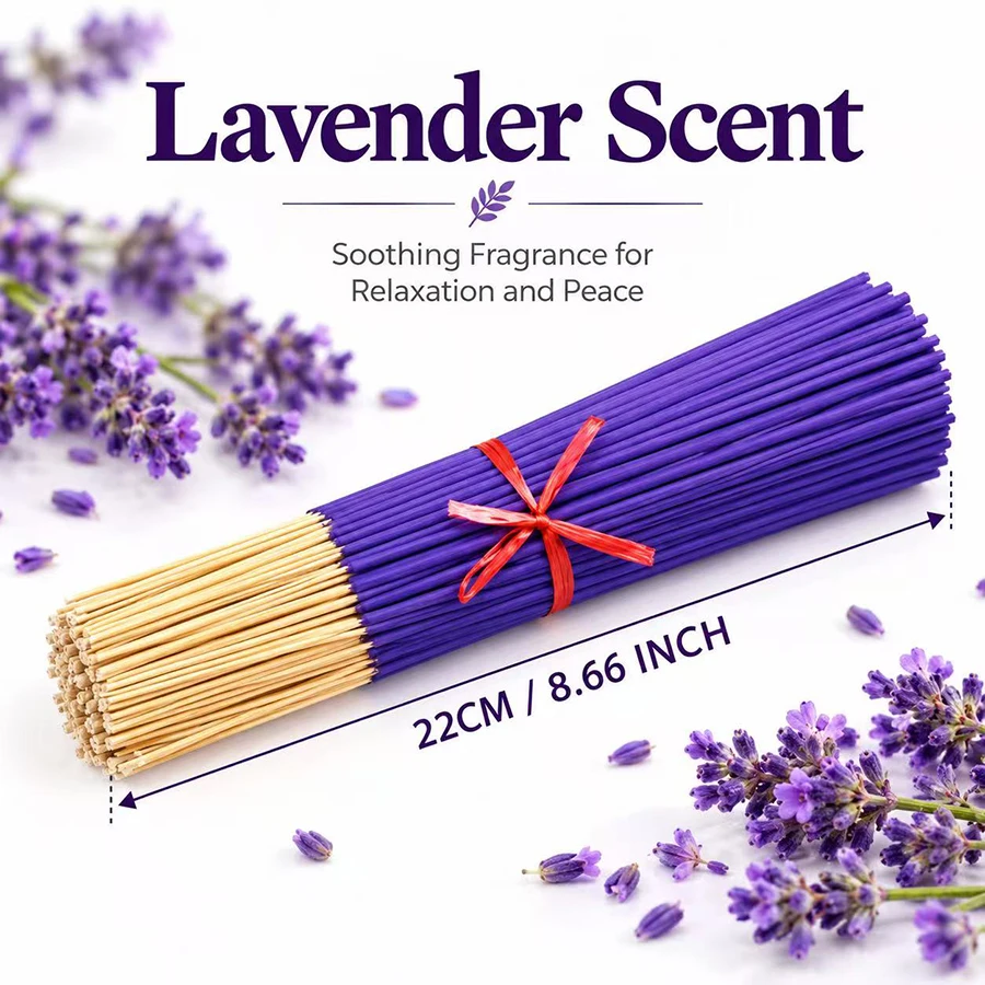 20/80pcs Lavender Incense Sticks with Long-Lasting Fragrance, Suitable for Families, Yoga Studios, and Holiday Gifts