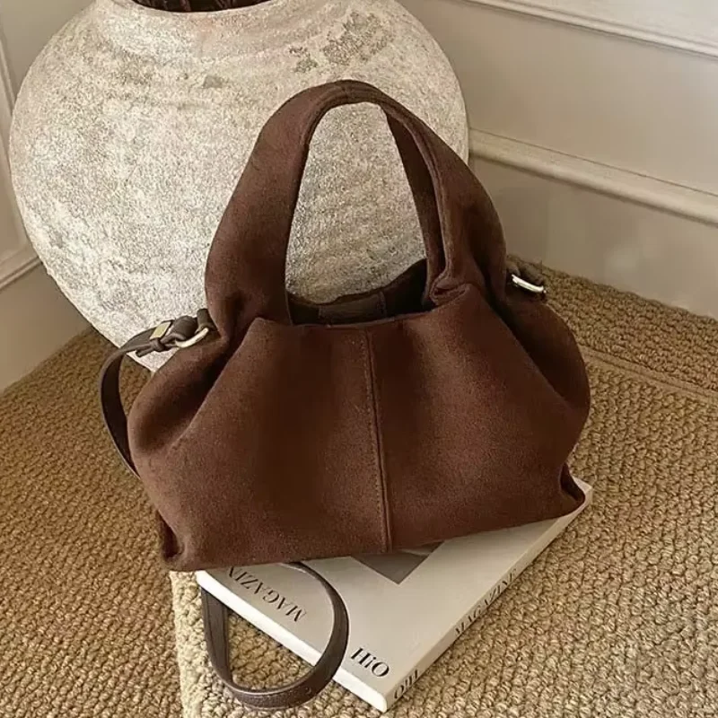 

Women's Dumpling Shoulder Bag High Quality Elegant Clouds Handbag Fashion Lunch Box Makeup Storage Retro French Crossbody Bag