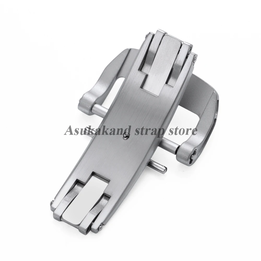Cierre de acero inoxidable de 18mm y 20mm para Richard Mille, correa de cuero de goma, reloj de doble presión, botón de hebilla de mariposa plegable