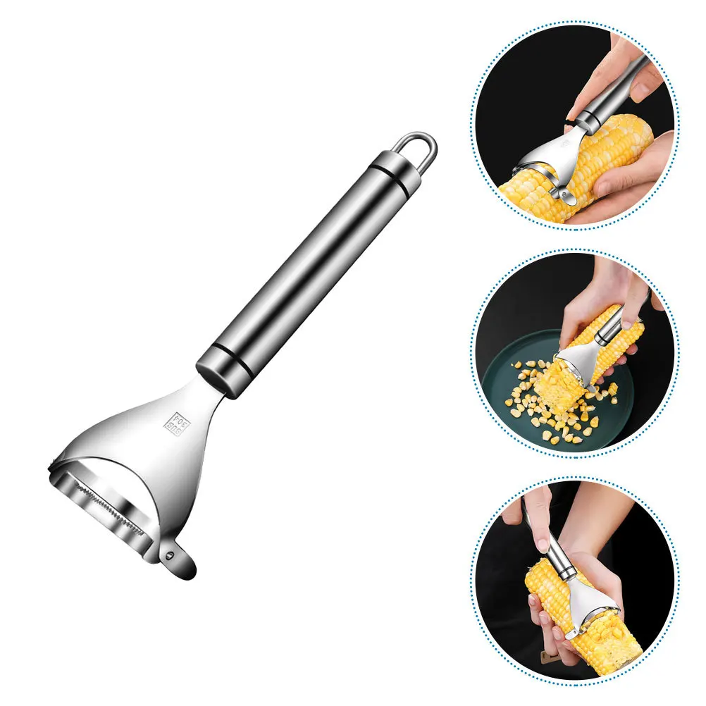 

Corn Peeler Tool Stainless Steel Portable Wear-Resistant Kitchen Corn Thresher Manual Stripping Tool Kitchen Gadgets
