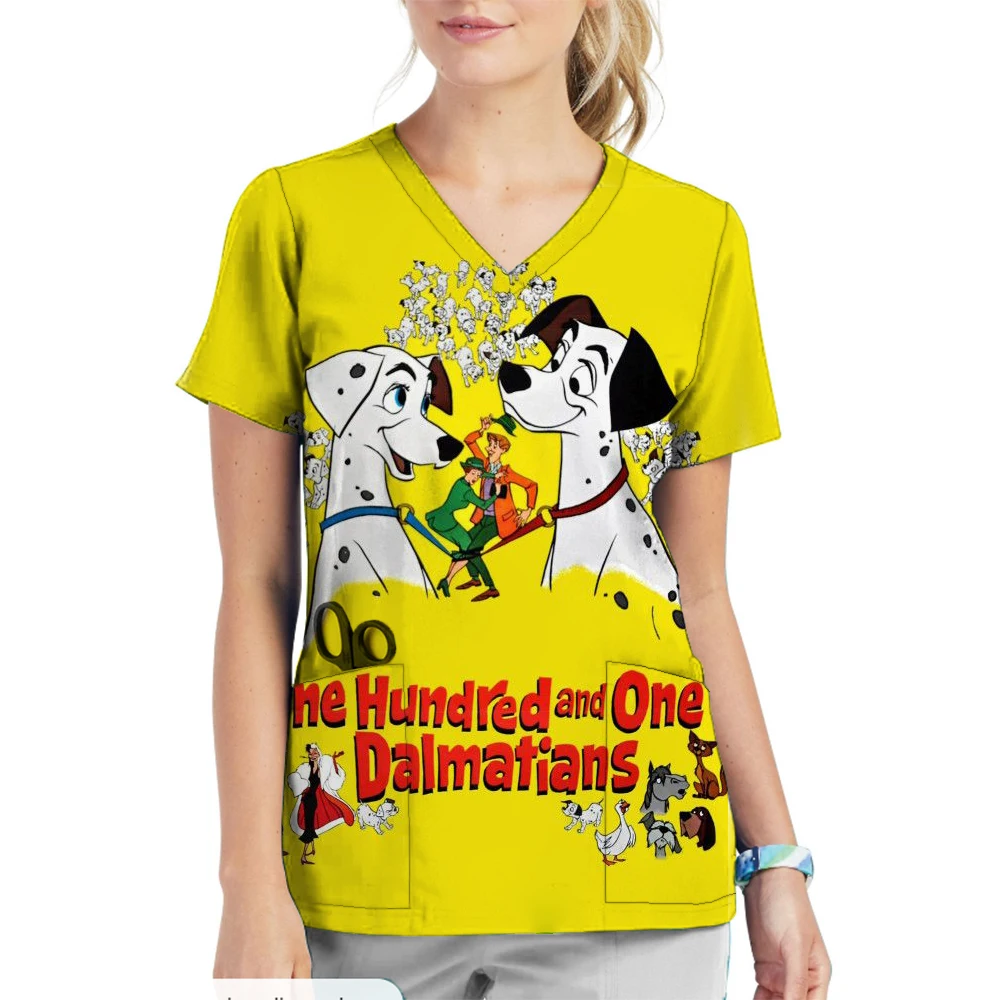 Disney 101 Dalmatians Wholesale Medical Nurse Uniform Jogger Scrubs Hospital Uniforms Scrubs Suit New Spa Uniforms Women Work