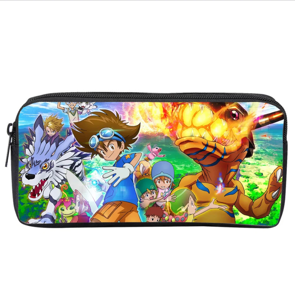 

Anime Digimon Adventure Pencil Case Kids Student Cartoon Pencil Bag Teenager Zipper Handbag Women Girls Makeup Bag