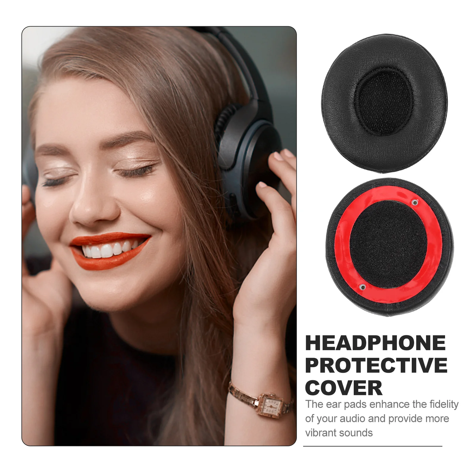 

2Pcs Supple Ear Pads Durable Headphone Protective Covers High Fidelity Music Compatible with Solo2 Solo3 Wireless