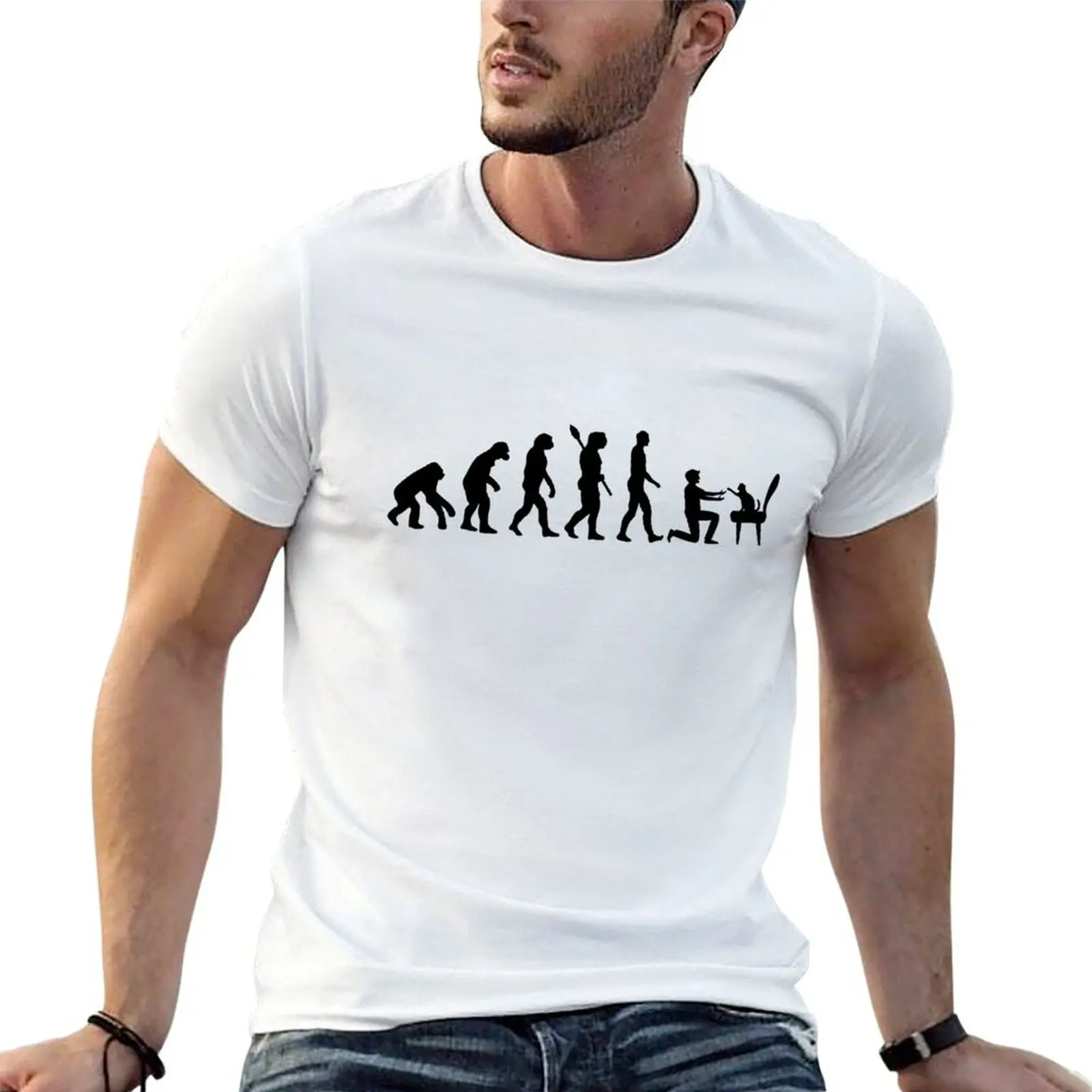 cat dad evolution T-Shirt cotton tshirt 100% t shirt personalised man t shirt luxury T-Shirt