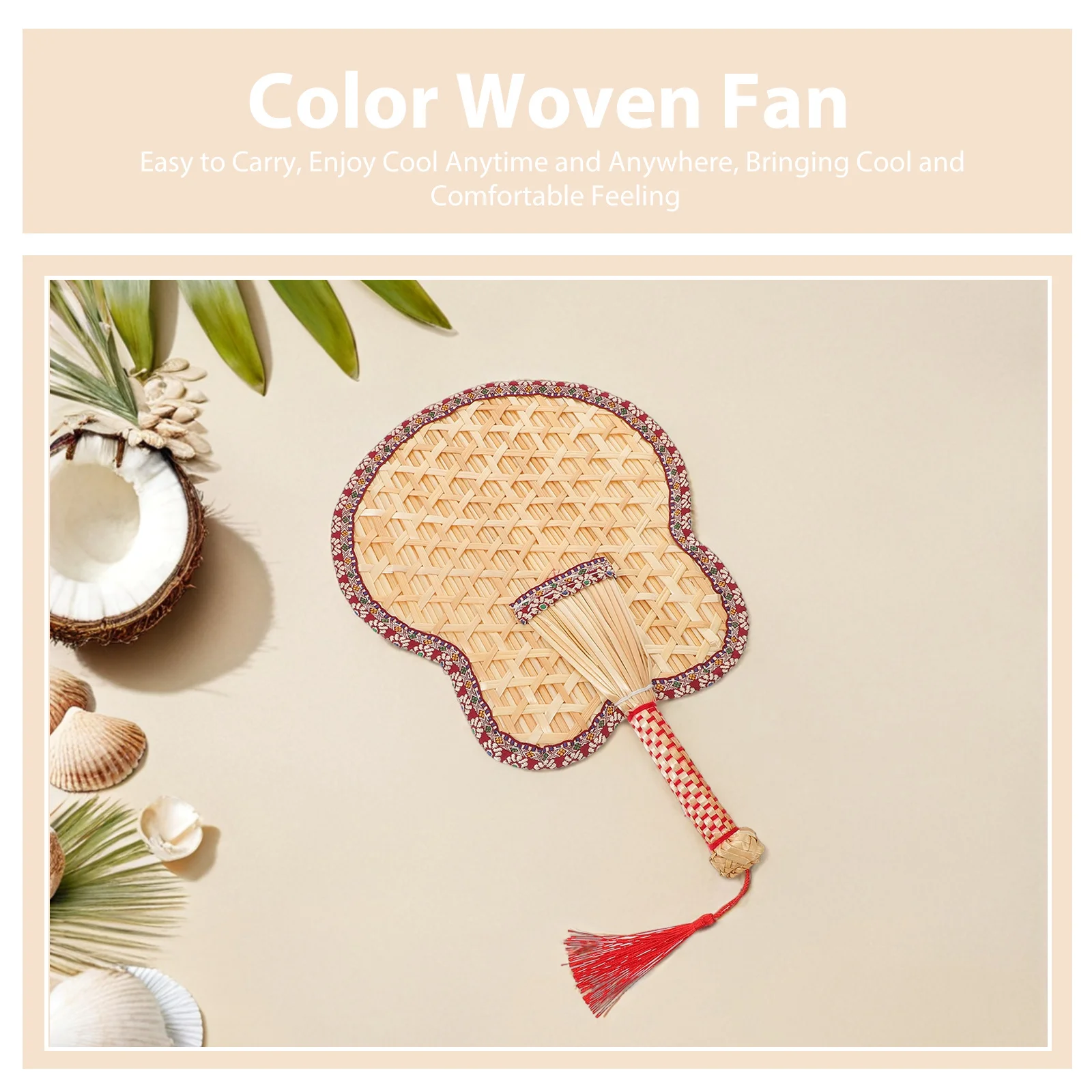 Afbeelding 6: Handgeweven lichtgewicht natuurlijke ventilator Vintage stijl traditionele Chinese handventilator Zomerkoeling Draagbare kinderfans Outdoor bruiloft