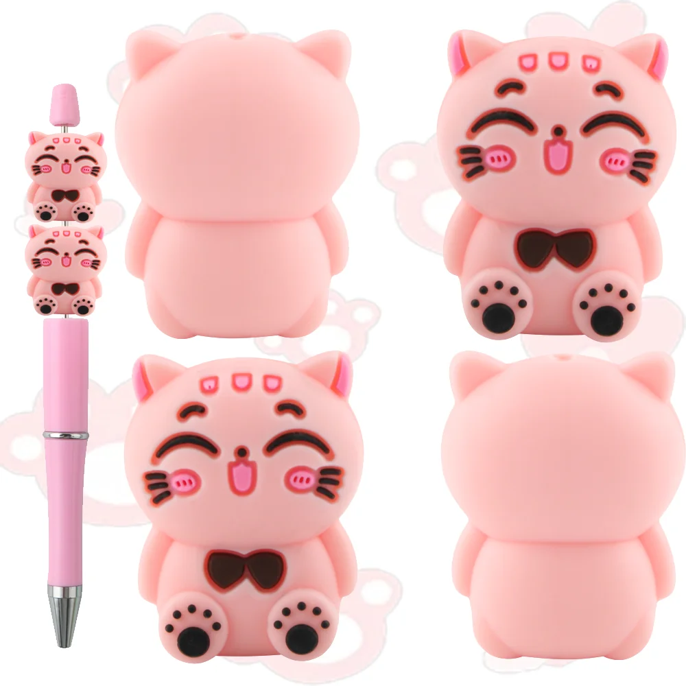 

20pcs Stereoscopic Model Silicone Focus Animals Beads For Jewelry Making DIY Bracelets Jewelry Key Chain Accessories