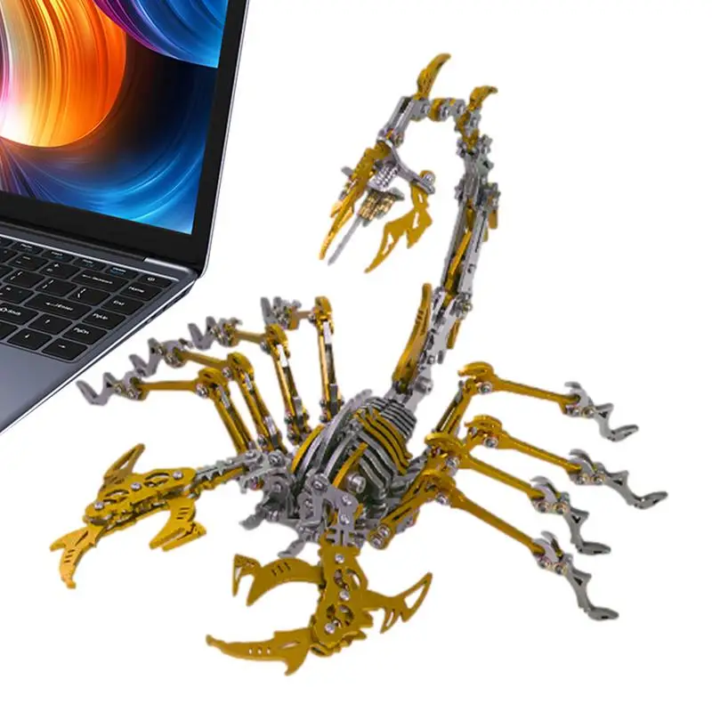 

3D Metal Puzzles DIY Model Kit & Puzzle Toys Realistic Scorpion With Movable Joint Model Building Kits Detachable Desk Ornaments