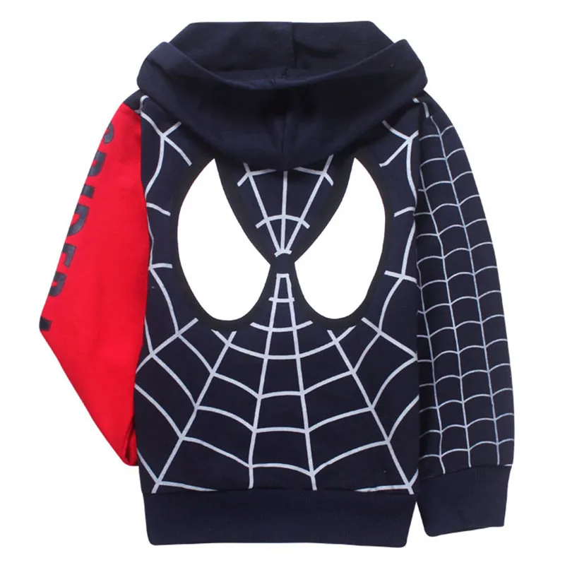 Boys Hoodies Sweatshirts Cartoon Spiderman Kids Outwear Zipper Hooded Clothes Fall 2024 New Spider man Children\'s Clothing