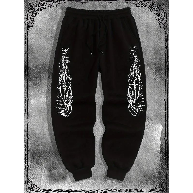 

Мужские повседневные брюки для бега в темном стиле в американском стиле ретро, осень и зима, новинка, повседневные спортивные брюки унисекс для бега