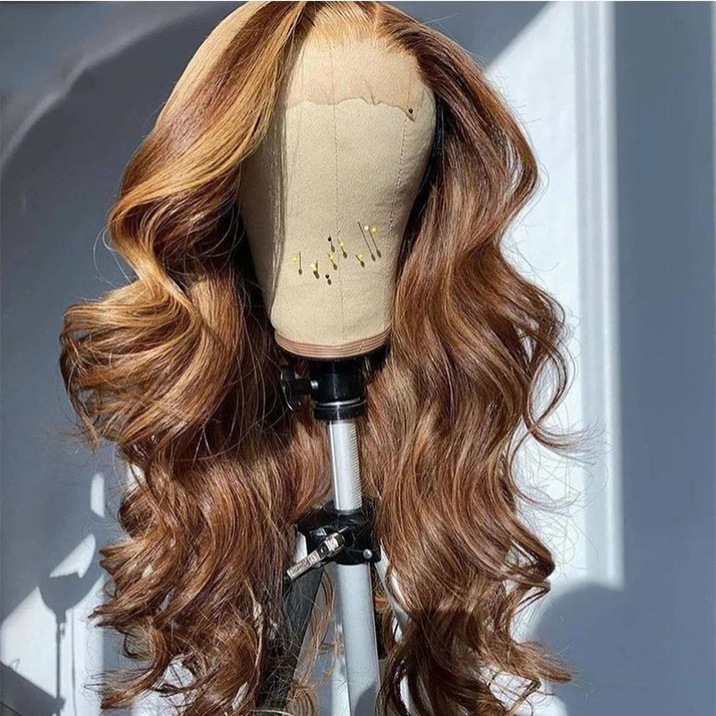 24Inch Long Body Wave Glueless Highlight Blonde 5x5 Silk Base Jewish Human Hair Wig Baby Hair HD Lace European Hair Preplucked