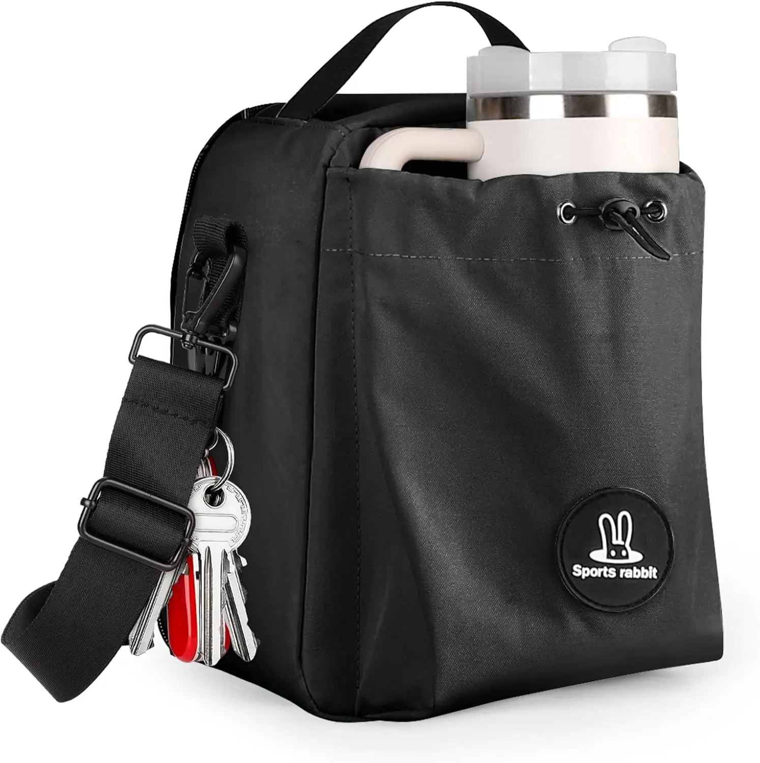 Sports rabbit Insulated Lunch Bag for Men & Women – Lunch Bag with Water Bottle Holder, Compatible with 40/30oz Stanley Cups, Ad