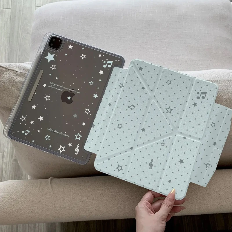 

3+Y Fold Smart with Clasp case For iPad A16 11th Pro 11 12.9 13 10th 10.9 Air 11 4 5 10.5 10.2 9th 8th 7th 6th 5th 9.7 Mini 7 6