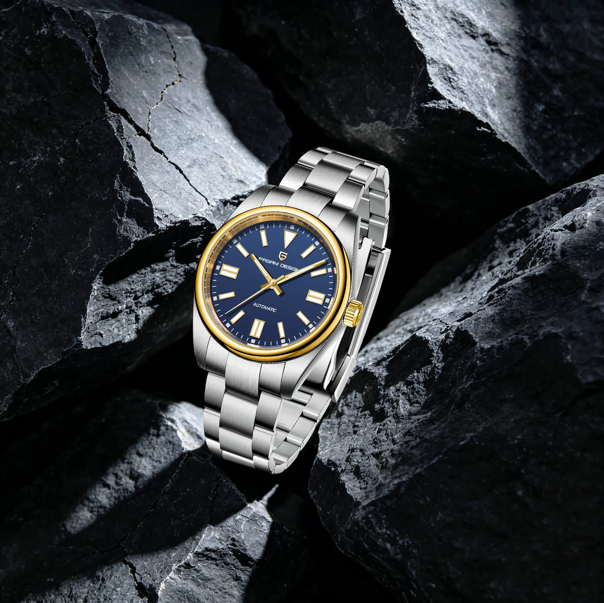 PAGANI DESIGN Elegant Versatile Mens Mechanical Watch Vintage Old Money Style Stainless Steel Sapphire Luminous Waterproof Watch
