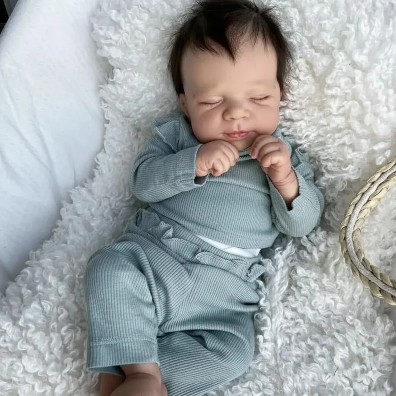 AnjoDoll 18Inch Pascale Whole Body Soft Vinyl Reborn Doll Lifelike Girl/Boy With Rooted Hair Muñecas Reborn