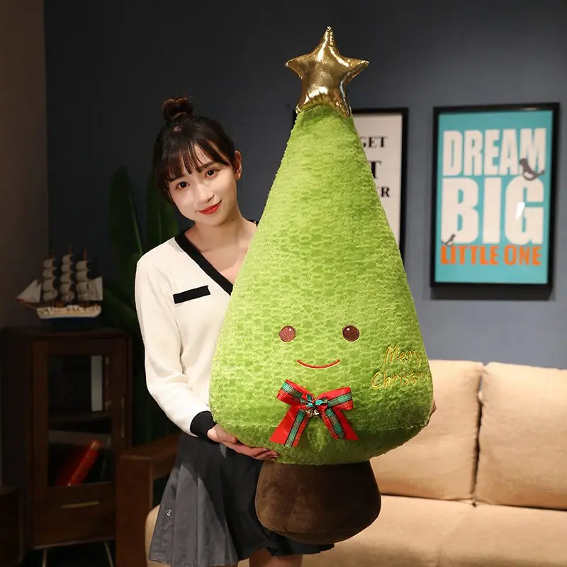 

30CM-75CM Simulation Christmas Tree Plush Toys Cute Evergreen Plush Pillow Dolls Wishing Trees Stuffed for Christmas Dress Up