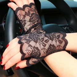 Delysia King-Gants courts en dentelle pour femme, demi-doigt, tendance