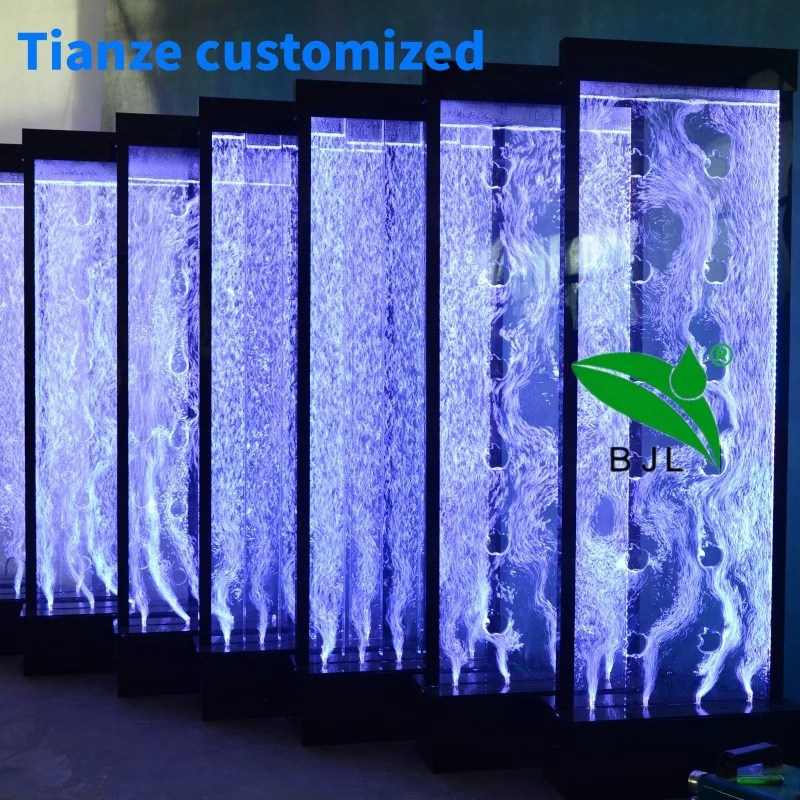 

(Customized) New design wall decoration led color changing acrylic water bubble panel lamps wall waterfall fountain