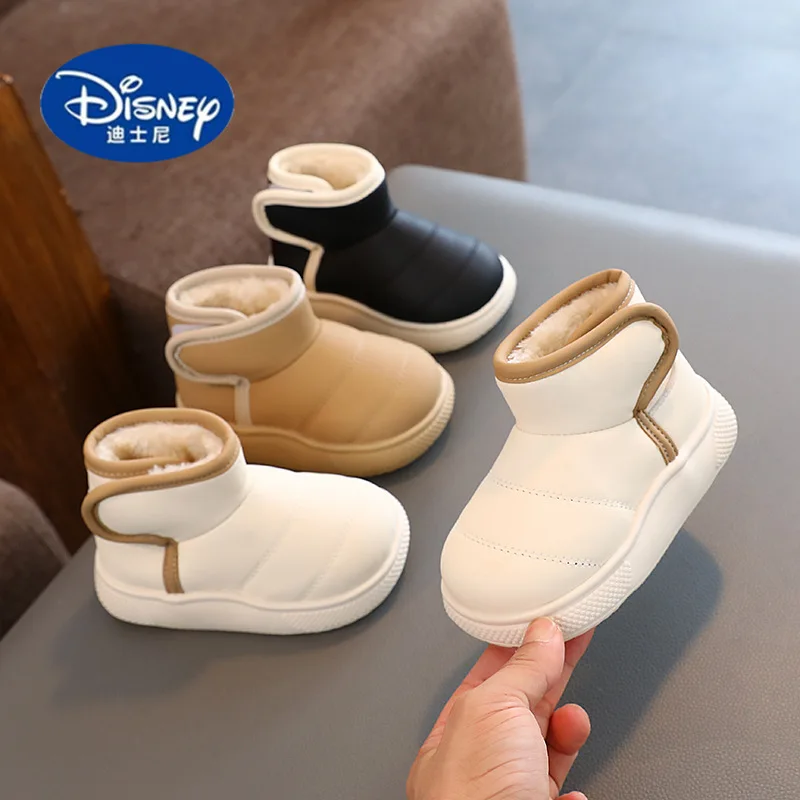 

Unisex Toddler Winter Boots 2025 - Plush Lined Snow Booties, Solid Color First Walkers, Soft Sole Casual Shoes