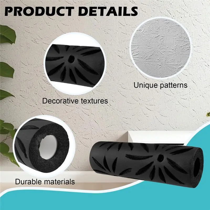 Rolo de pintura ABJY, rolo de textura de drywall padrão de 9 polegadas para projetos de pintura de parede e teto