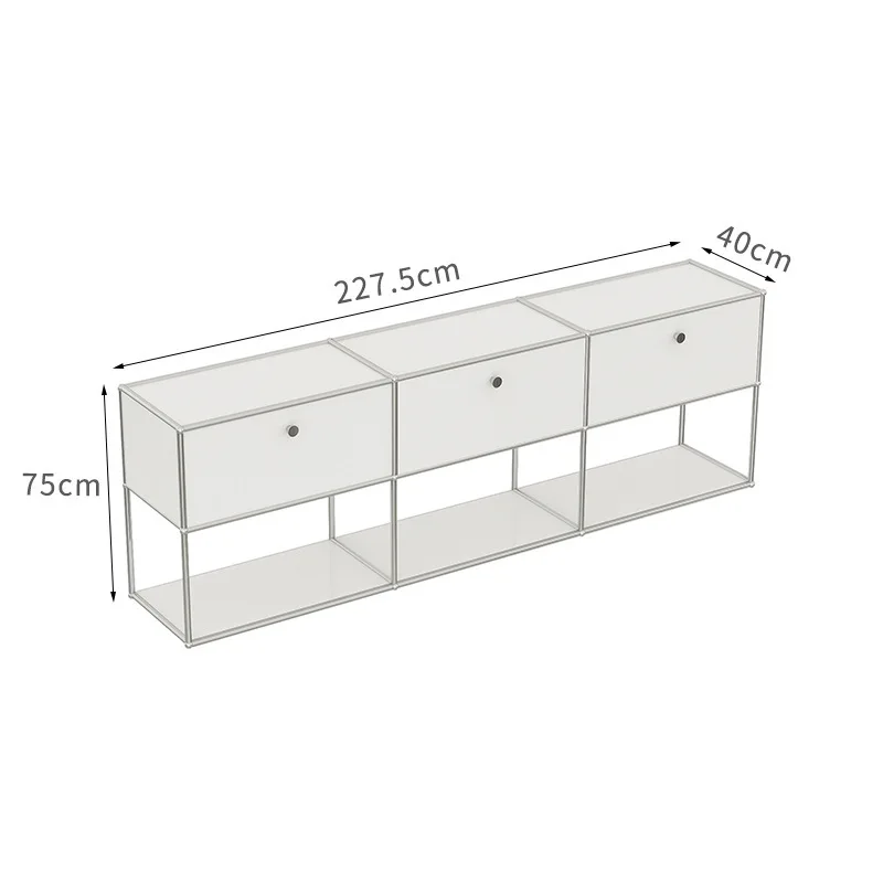 وحدة وحدات DIY الأثاث خزانة جانبية حجم مخصص خزانة تخزين الرف الفولاذ المقاوم للصدأ الصلبة الخشب حامل تلفاز غرفة المعيشة