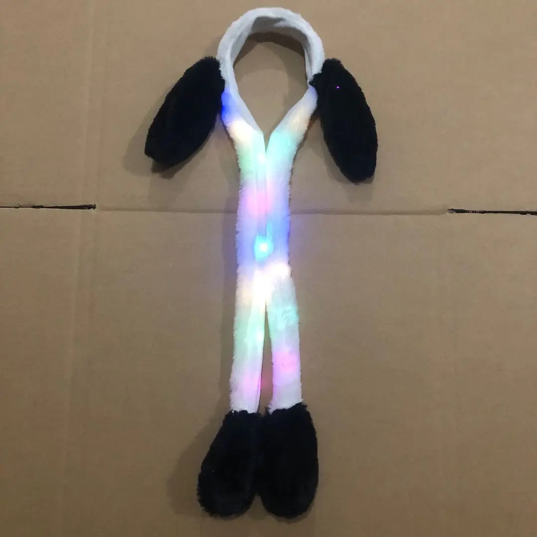 1pc LED Light Up Rabbit Headband with Moving Ears Luminous Kids Adult Christmas Gifts Bunny Long Plush Toy HairHoop Party Props