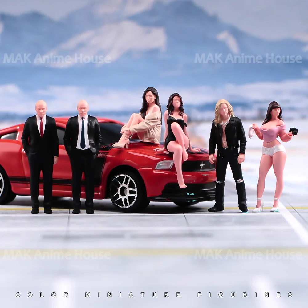 ミニチュアフィギュア 1/87 1/64 1/43 1/24 1/18 優しいセクシーな裸足女性座るスーツ男性未塗装モデルクリエイティブシーン人形おもちゃ