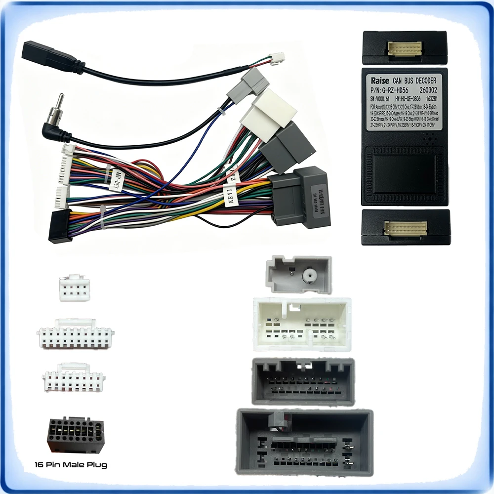 Car Radio Fascia Frame For Honda Civic US Spec 2012-2015 9 inch LHD With Canbus Decoder & Wiring Harness Car Accessories P&P