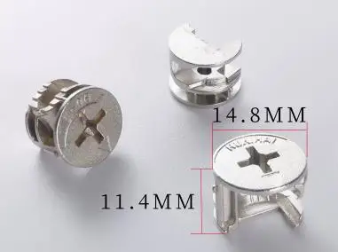 

10 set 3-In-1 Dual Head Rod Connector Adjustable Cam niture Hardware Iron Fastener Cabinet Panel Fitting Easy Assembly Long