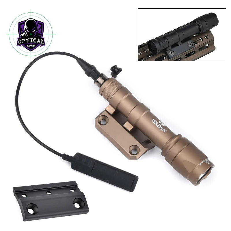 WADSN M600 M600C Scout Flashlight Offset Rail Mount Base M300A LED Mini Lamp For Airsoft Search Flashlight