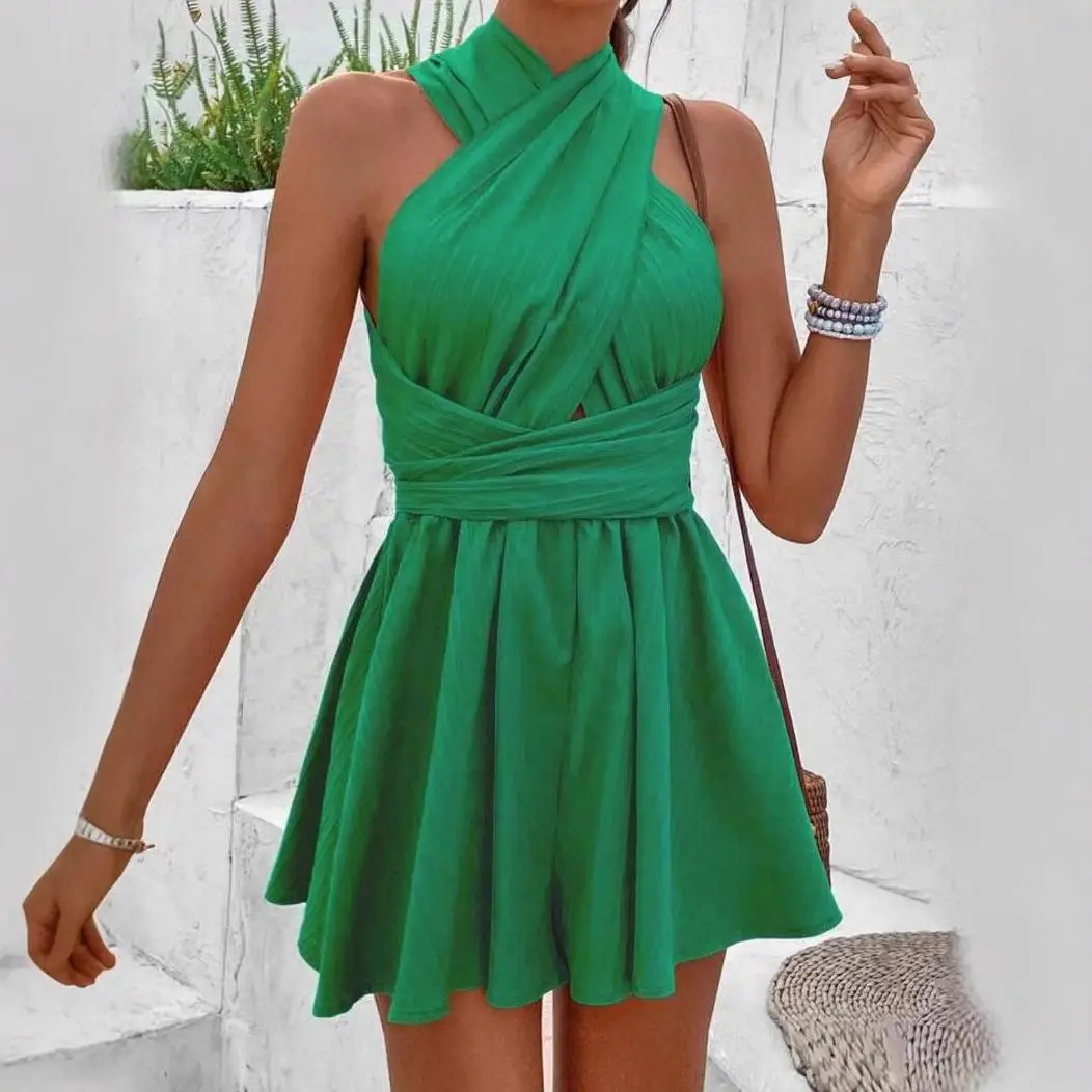 

Summer Sexy ort Women's One-Piece Bared Ba Svel Clothing Cross-Border Faionable Trendy Traditional Chinese Sle Top