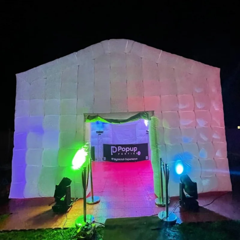 야외 LED 풍선형 사각 텐트, 풍선 파티 텐트, 휴대용 풍선 나이트클럽 텐트 판매