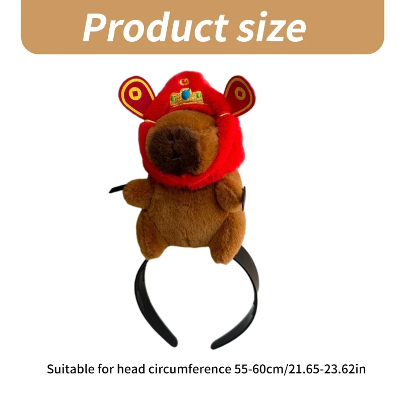 Makeup Party Costume Funny Capybara Hairband with Bangs Clip Headwear Bangs Clip Creative Headband for Makeup