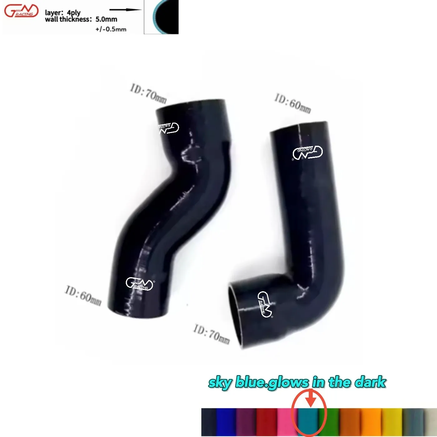 JN RACING  Silicone Intercooler Hose Fit Audi A3 VW GOLF GTI 06-10 8P 2.0T TURBO MK5 FMIC