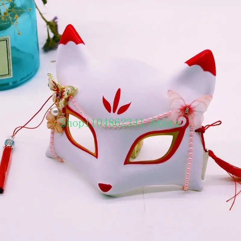 5asd Cats Mask Half Face Mask Anime Foxes Mask Japanese Cosplay Mask Halloween Mask