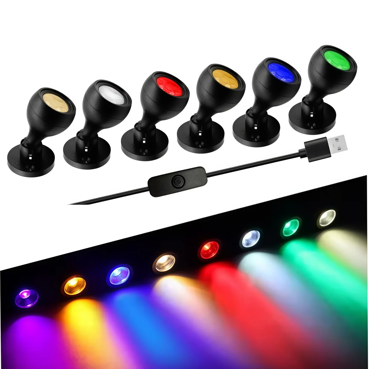 Mini LED Spotlight USB 5V 1W Surface Mounted Spot Light Bulb For Jewelry Cabinet ,Bar, KTV, Home Bedroom, Kitchen Lighting